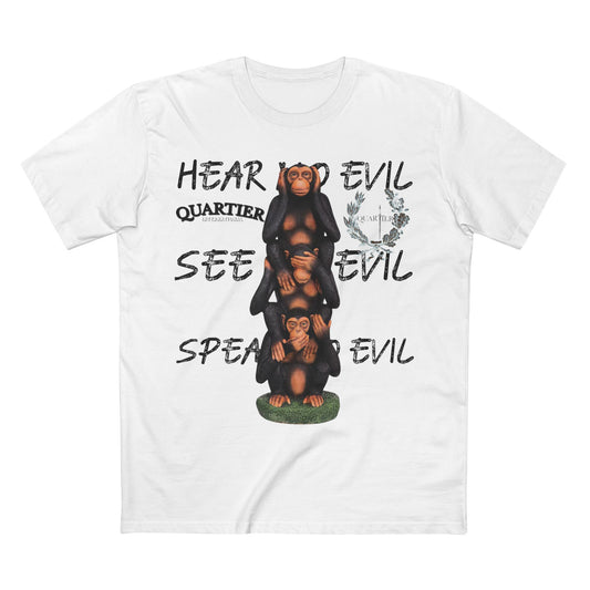 Hear No Evil See No Evil Speak No Evil T-Shirt — Quarter Emblem Graphic Tee
