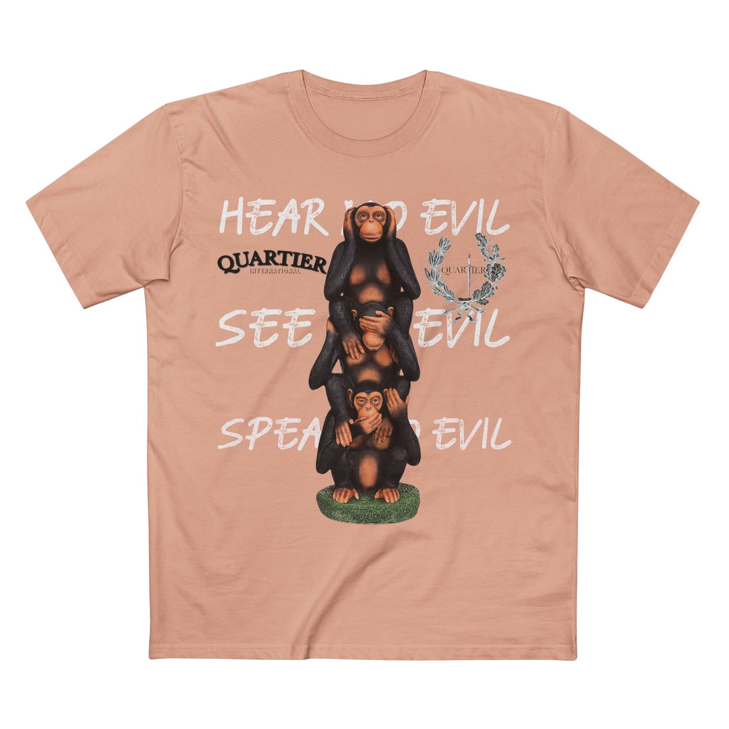 Hear No Evil See No Evil Speak No Evil T-Shirt — Quarter Emblem Graphic Tee