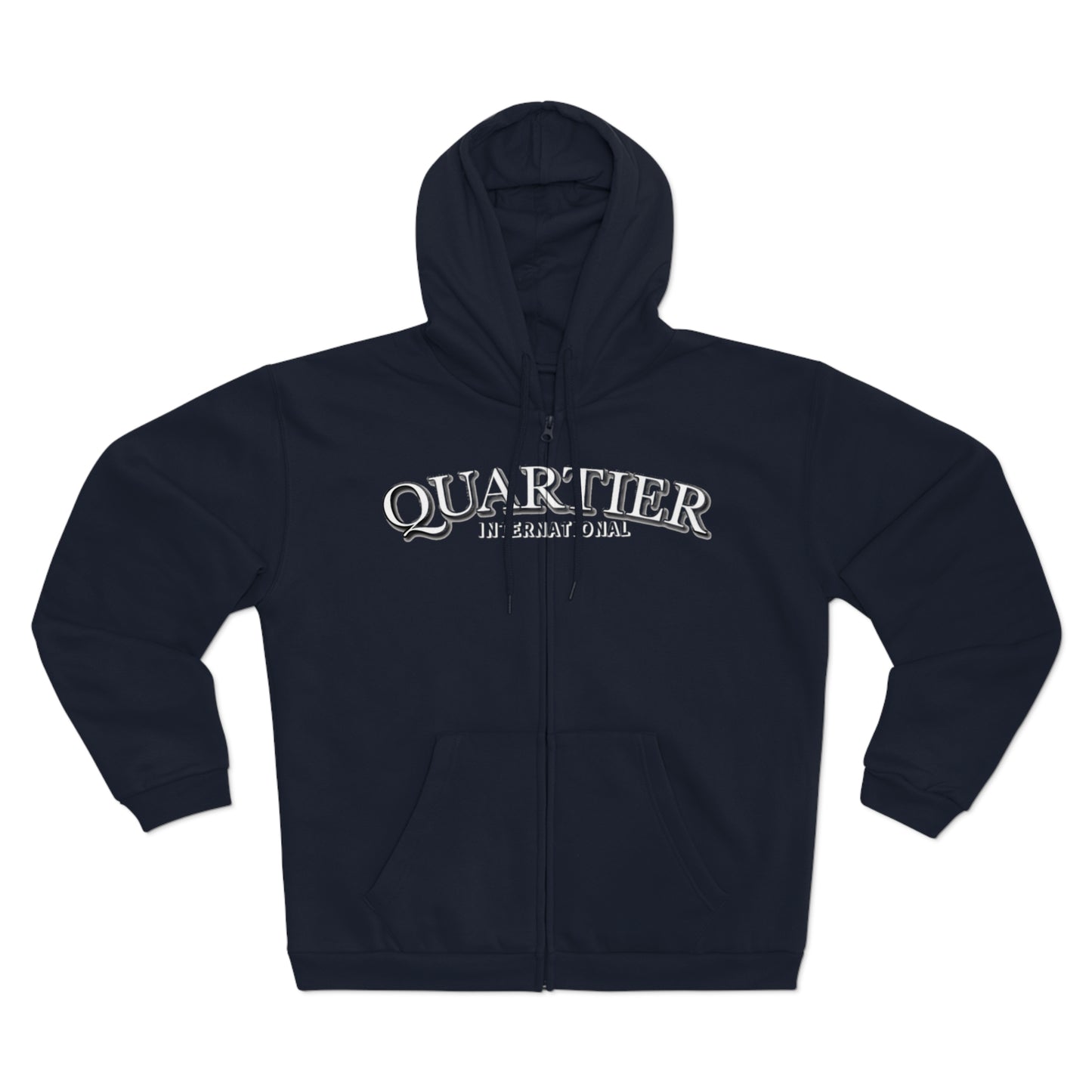 "AIR QUARTIER" zip in porcelain text