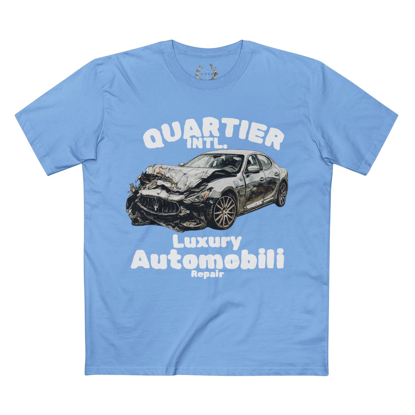Luxury Automobili Repair Tee from Quartier Intl.' Luxury Scars Graphic crew