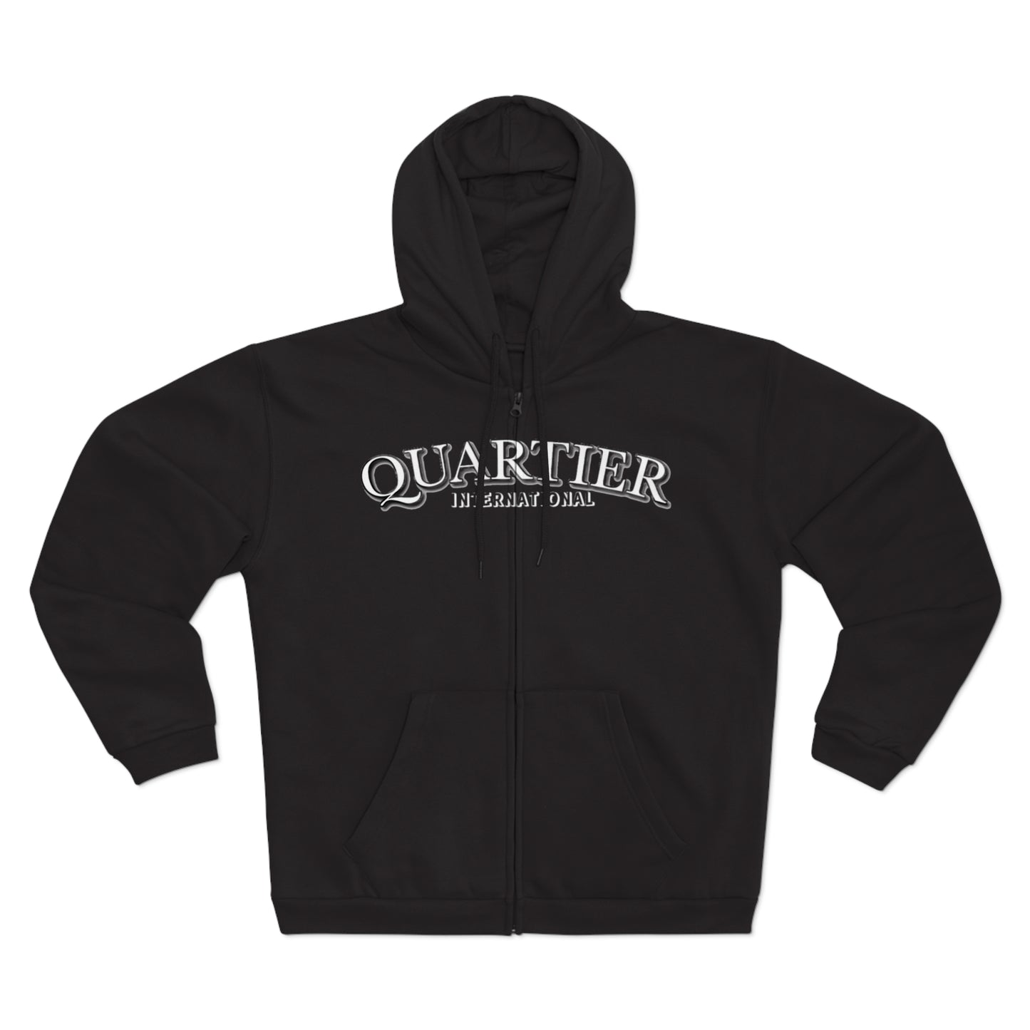 "AIR QUARTIER" zip in porcelain text