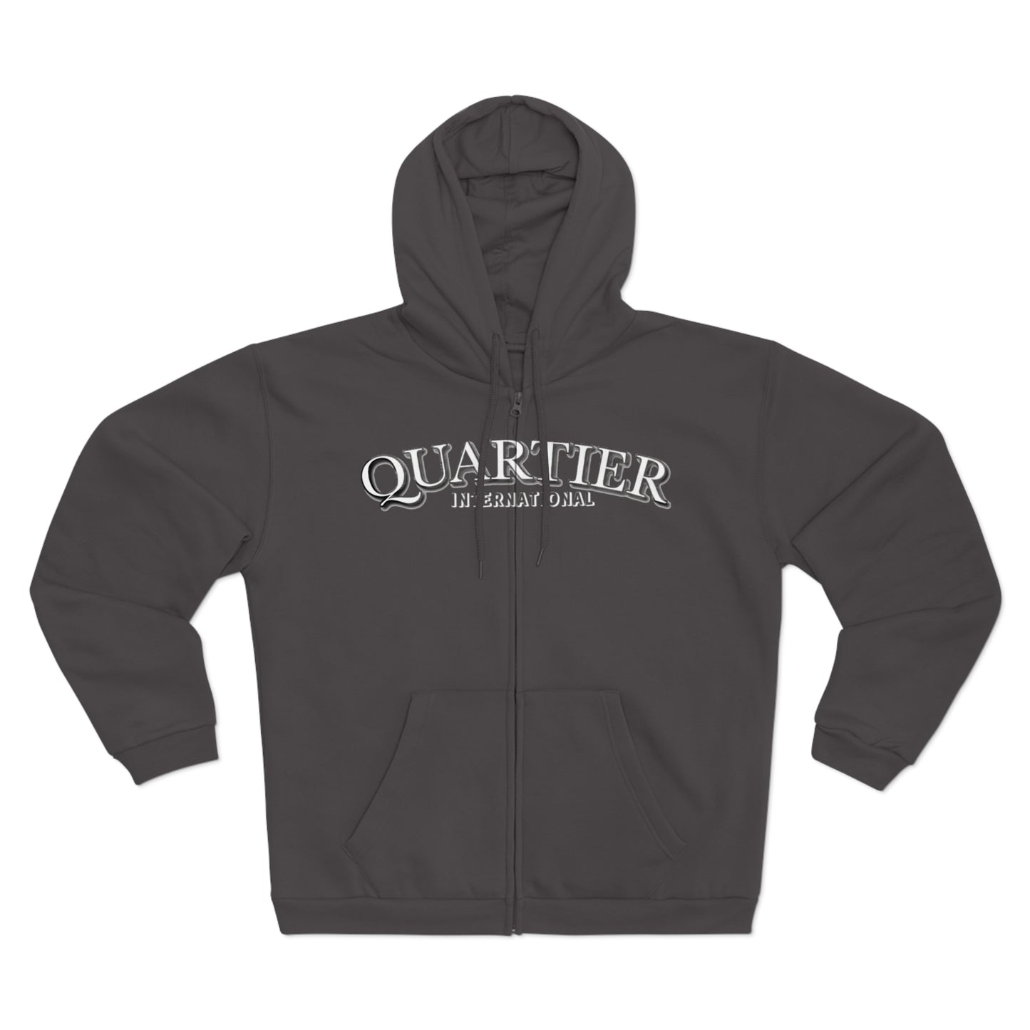 "AIR QUARTIER" zip in porcelain text