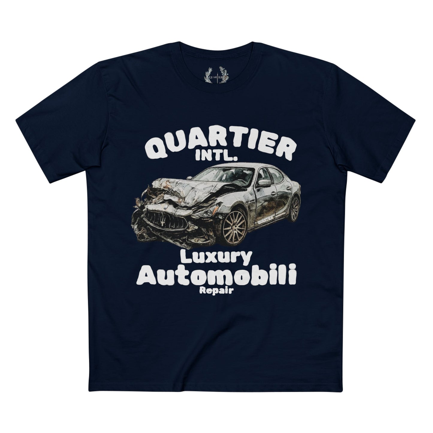 Luxury Automobili Repair Tee from Quartier Intl.' Luxury Scars Graphic crew