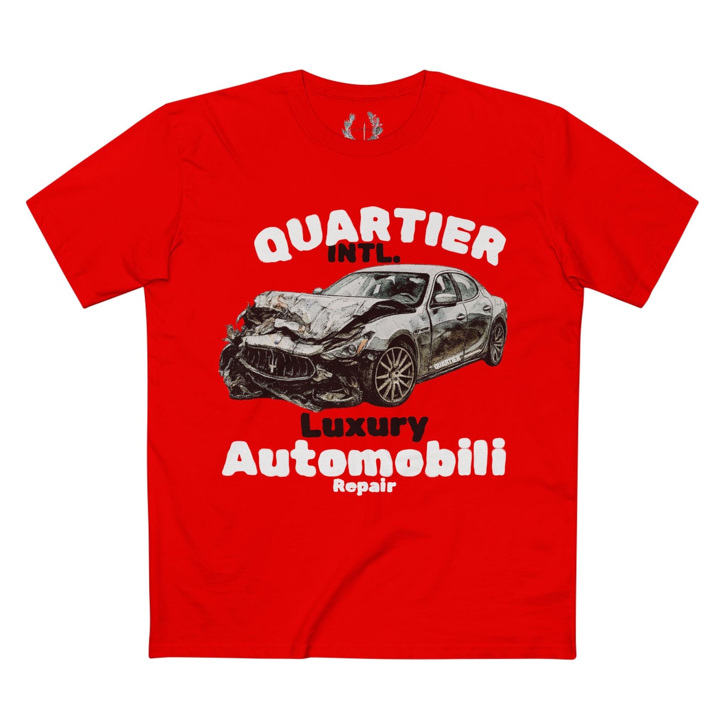 Luxury Automobili Repair Tee from Quartier Intl.' Luxury Scars Graphic crew