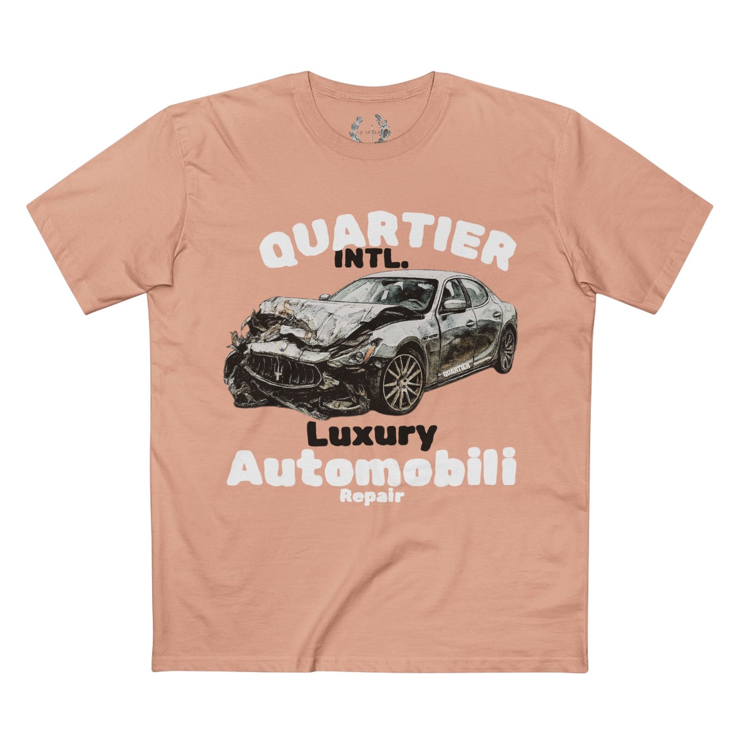 Luxury Automobili Repair Tee from Quartier Intl.' Luxury Scars Graphic crew