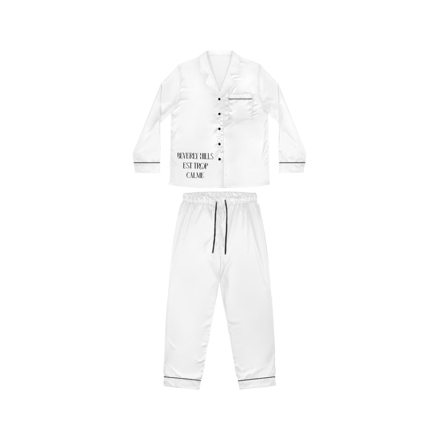 Quartier “BEVERLY HILL$ IS WAYYY TO QUIET” women’s satin lounge set