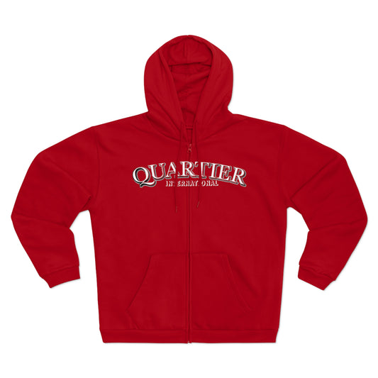 "AIR QUARTIER" zip in porcelain text