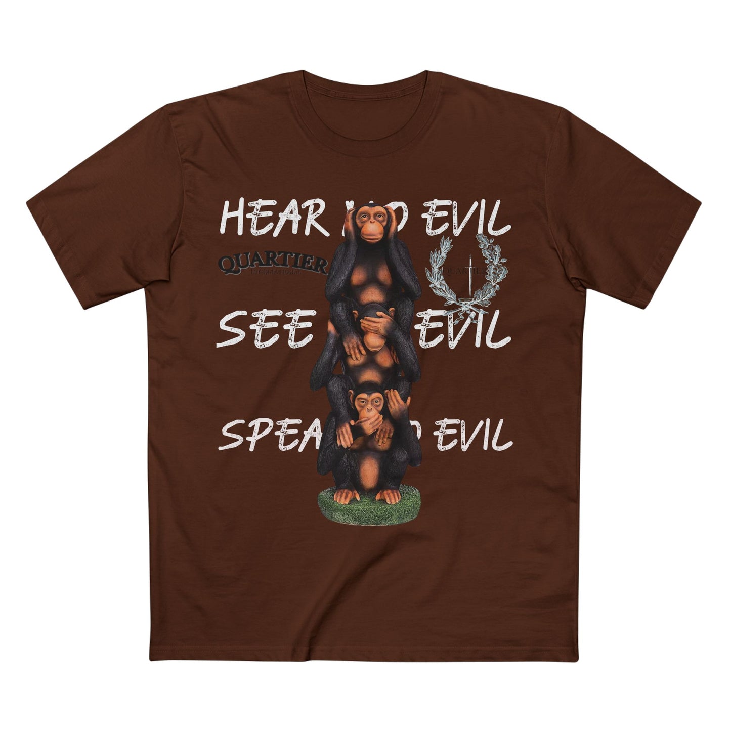 Hear No Evil See No Evil Speak No Evil T-Shirt — Quarter Emblem Graphic Tee